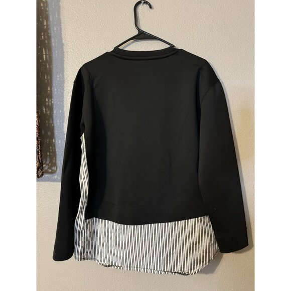 DKNY Top S Small The Everywhere Sweatshirt Black Blue White Crystals NWT NEW - Picture 11 of 15